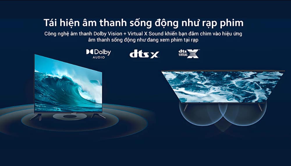 công nghệ âm thanh vòm cùng hệ thống loa kép âm thanh nổi