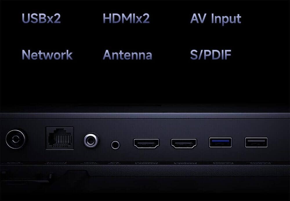Cổng kết nối đa dang trên tivi xiaomi A 65 pro qled