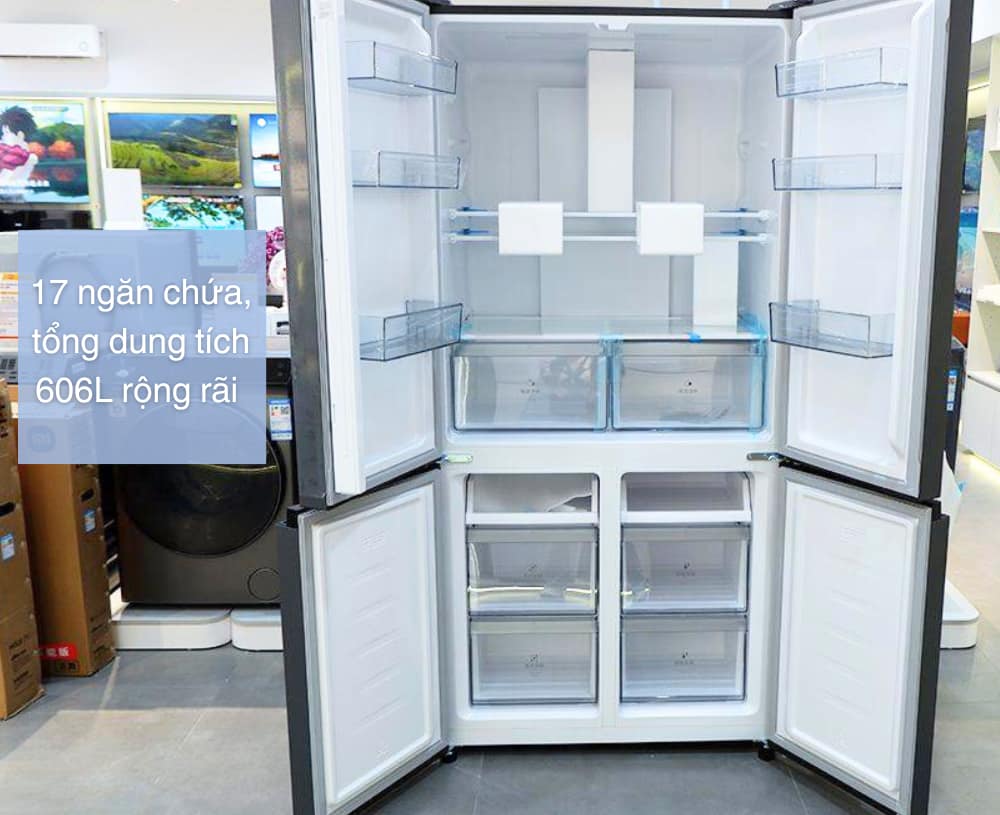 Dung tích 606L với 17 ngăn chứa linh hoạt