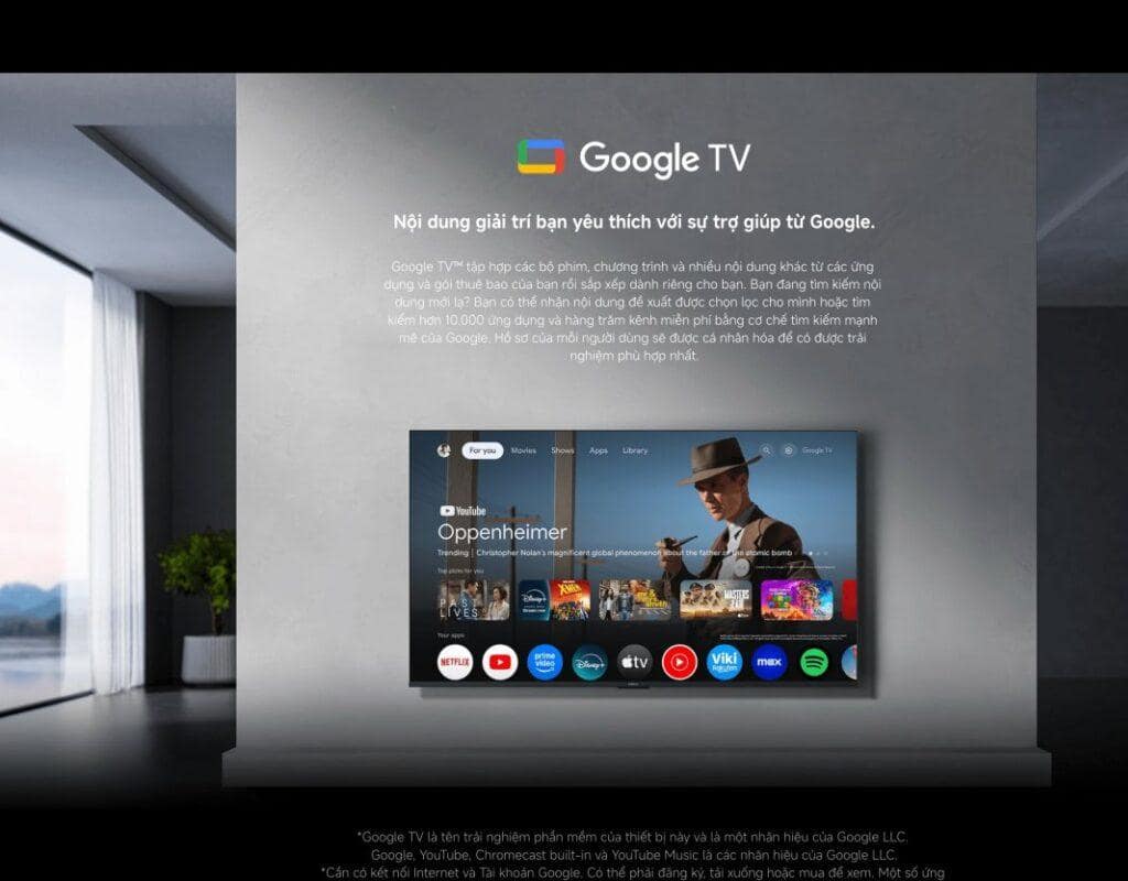 Hệ điều hành Google TV trên tivi Xiaomi quốc tế