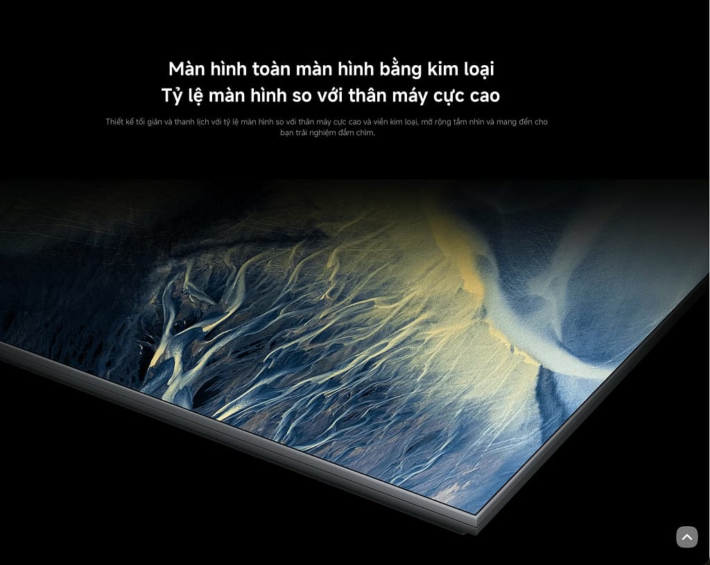 thiết kế viền kim loại nguyên khối siêu mỏng