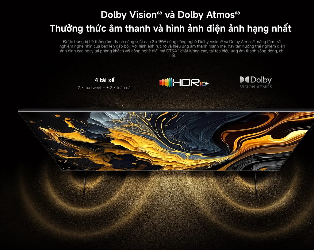 công nghệ âm thanh hiện đại trên tivi Xiaomi Max 100