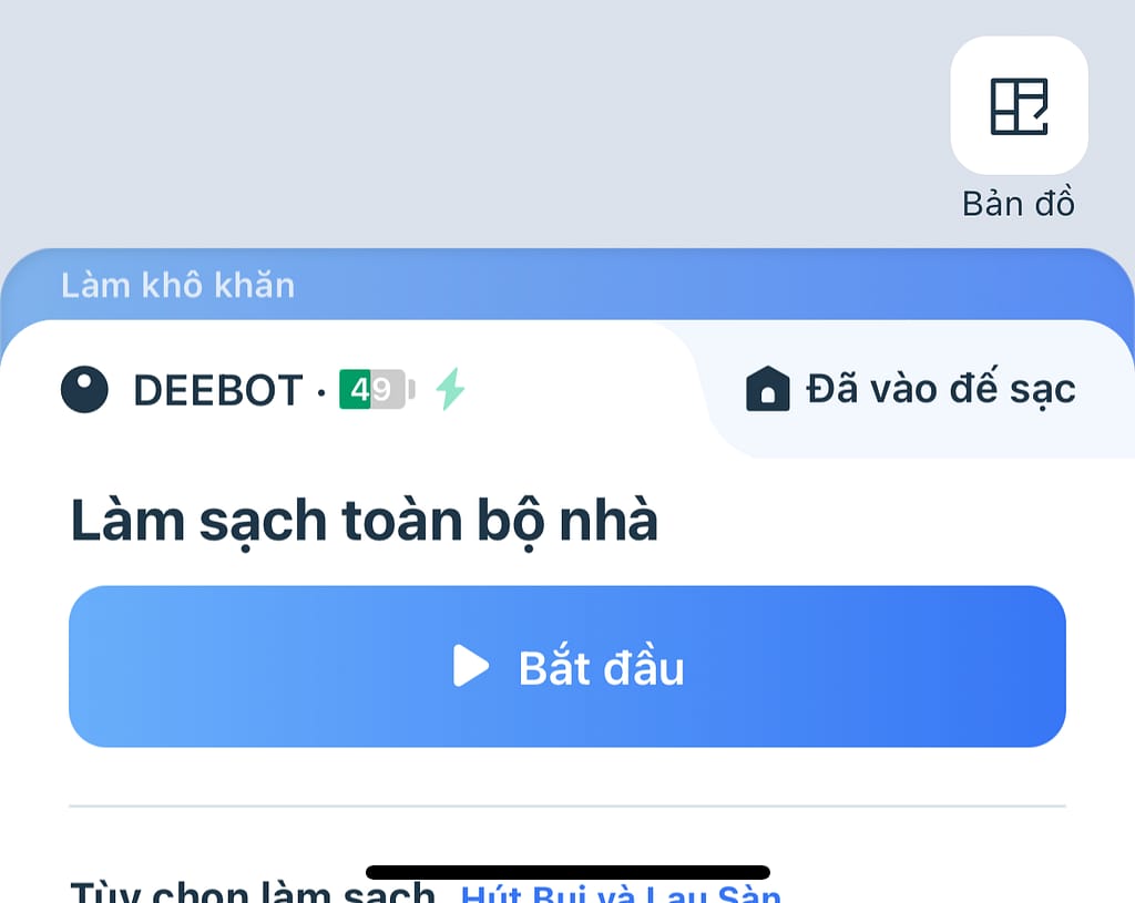 Điều khiển robot qua app Ecovacs Home 1