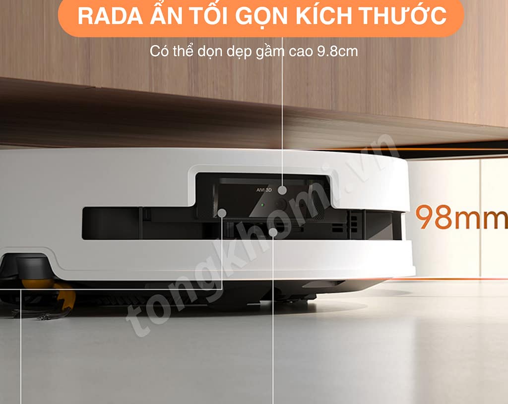 Robot Ecovacs T80 Omni có thể di chuyển ở các gầm thấp