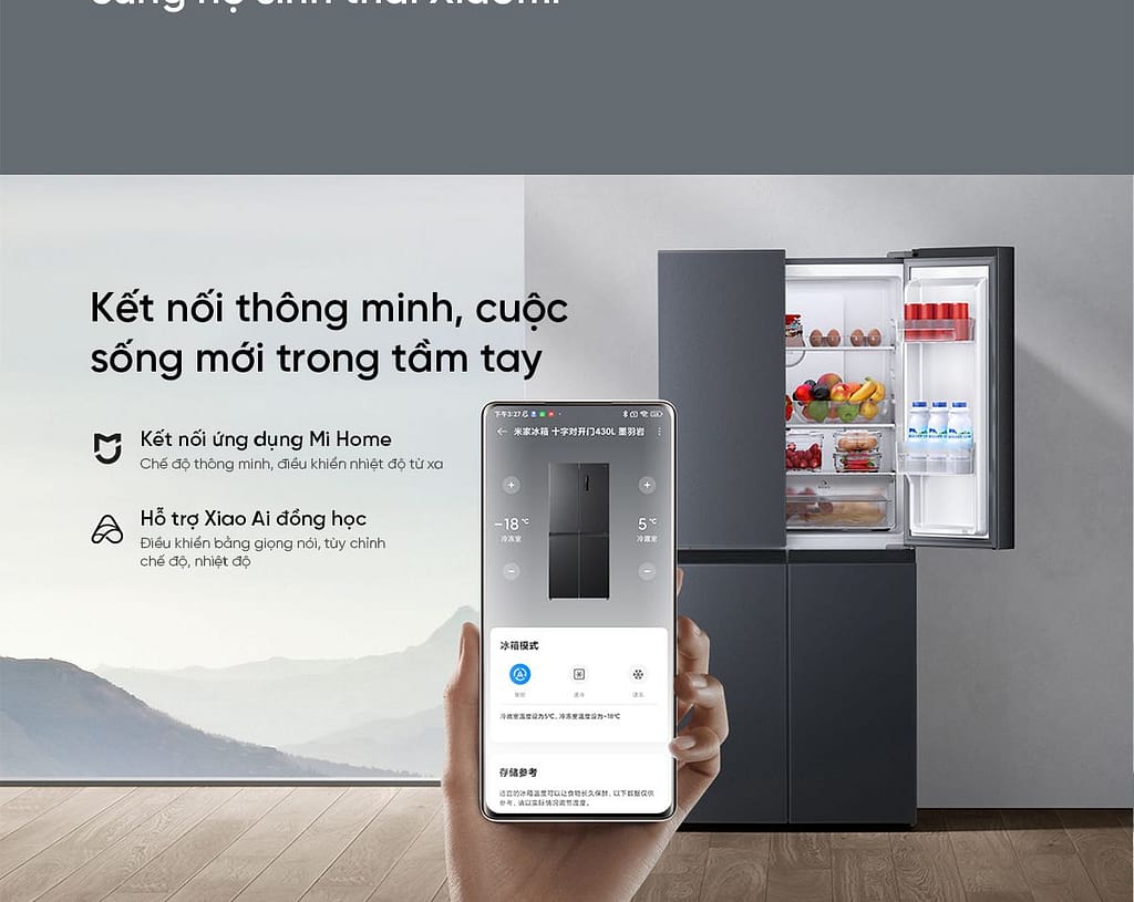 điều khiển từ xa tủ lạnh xiaomi 430l bằng app Mihome