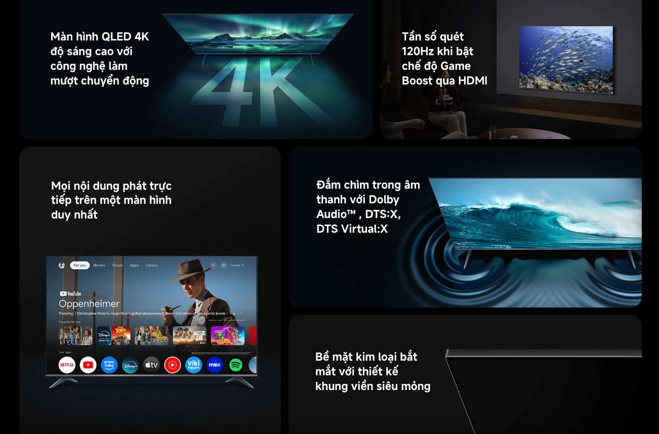 Tivi Xiaomi QLED A Pro 65 inch, 4K/120hz, GoogleTV Tiếng Việt bản quốc tế - Ảnh 7