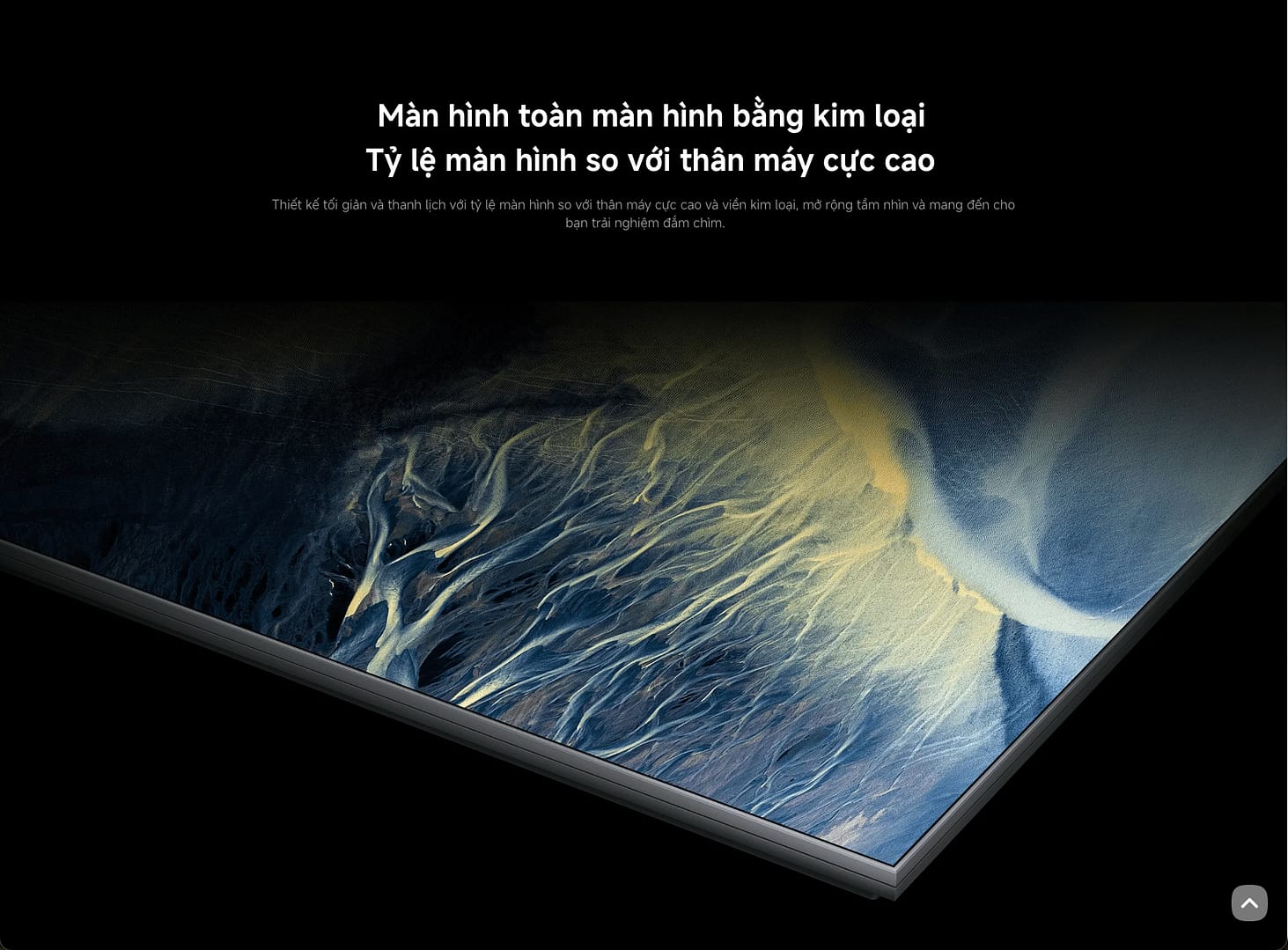 thiết kế viền kim loại nguyên khối siêu mỏng