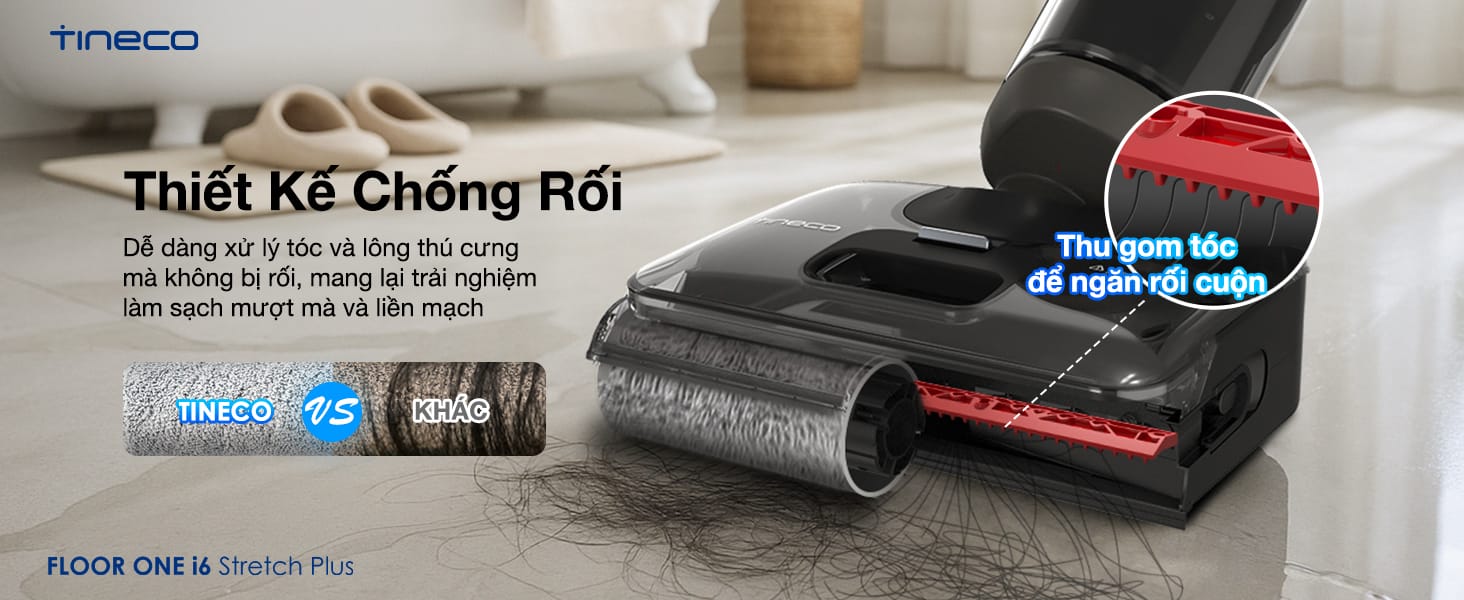 con lăn chống rối và lực hút siêu khoẻ