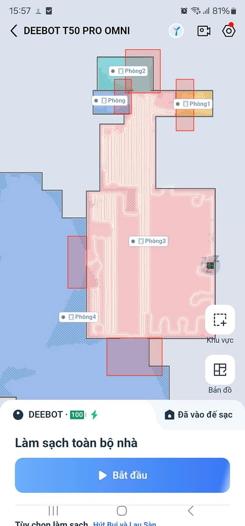 Ecovacs home điều khiển robot lau nhà vẽ bản đồ