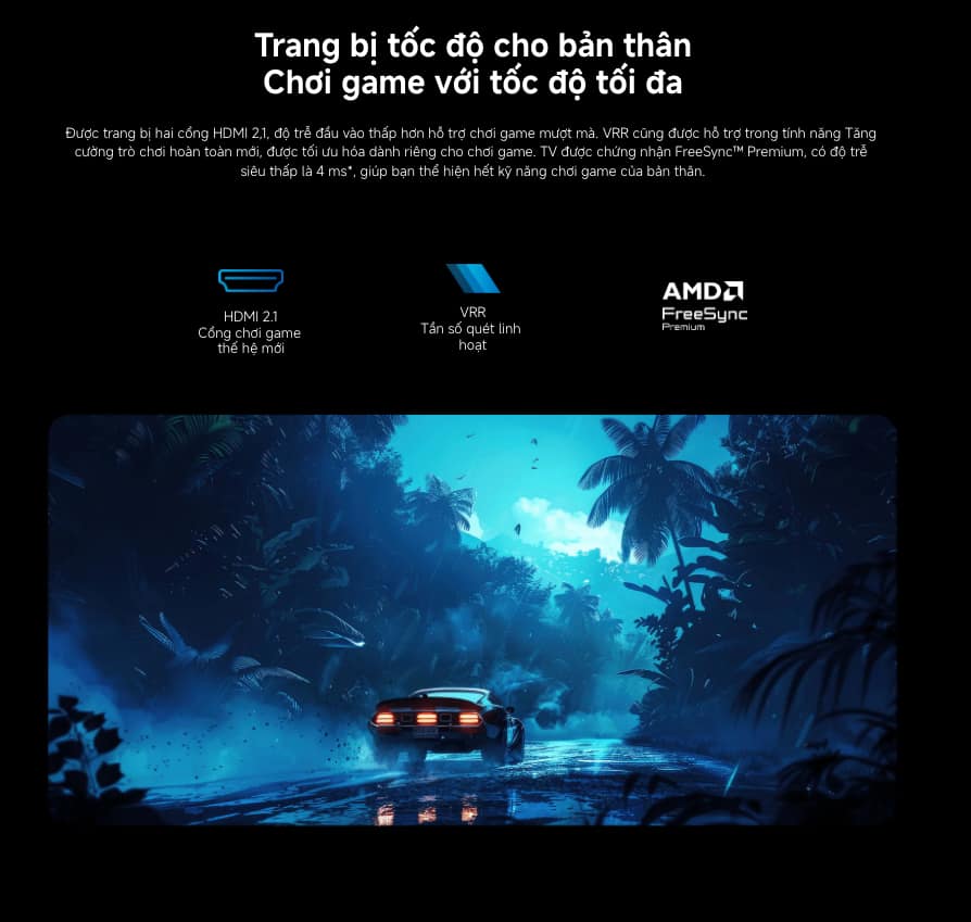 Tivi Xiaomi tần số quét lớn cho hình ảnh chuyển động mượt mà