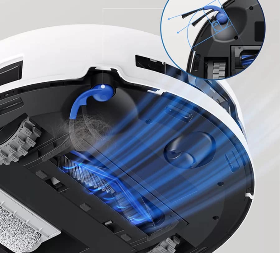 Chổi chống rối trên robot hút bụi lau nahf t80 ecovacs