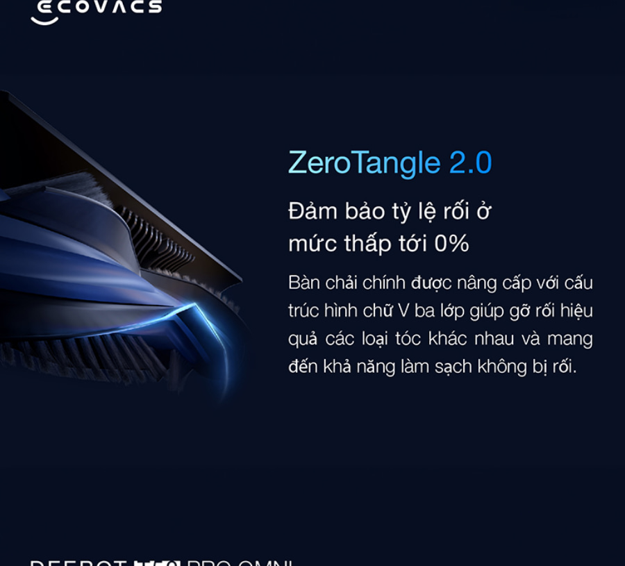 Robot Ecovacs T50 Pro chống rối tóc