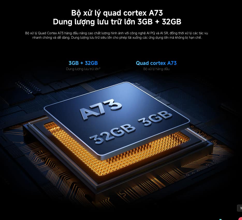 Cấu hình mạnh mẽ trên tivi S65 miniled xiaomi