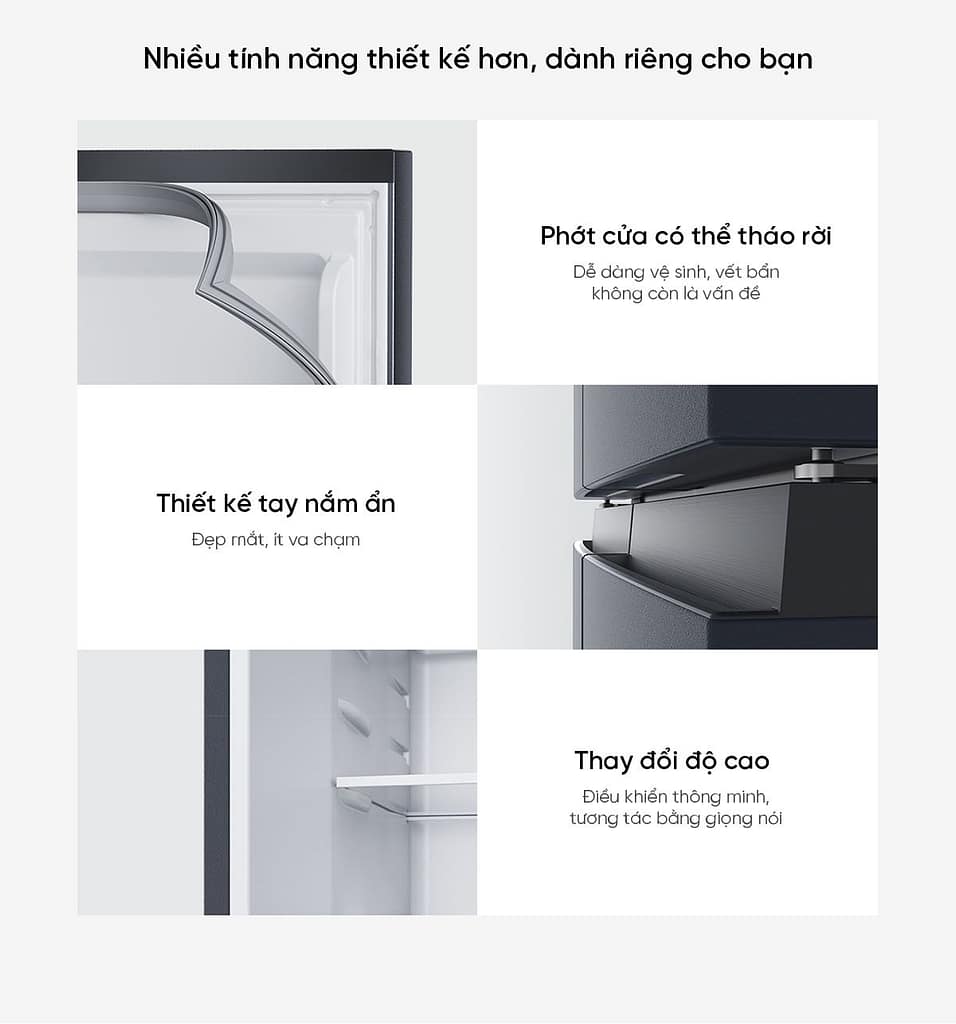thiết kế thông minh tủ lạnh 4 cánh xiaomi 430l